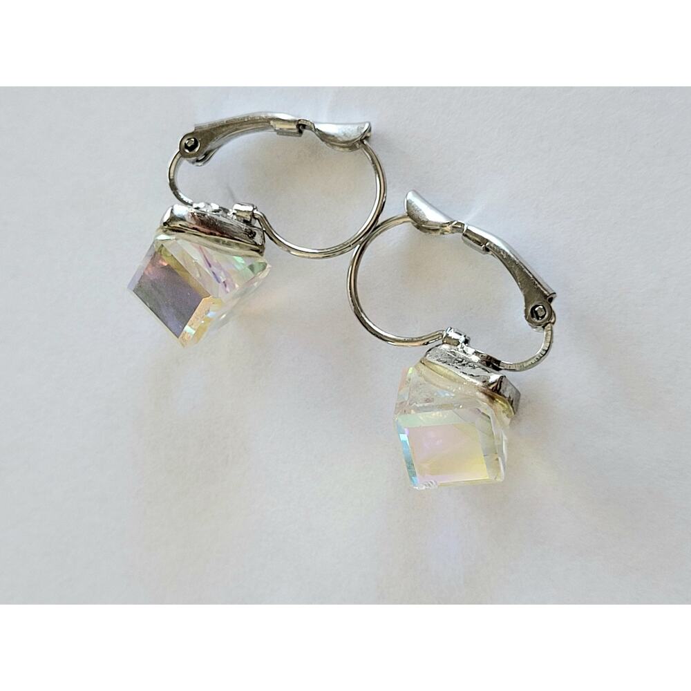 Aurora Borealis Crystal Pierced Earrings - Picture 3 of 6